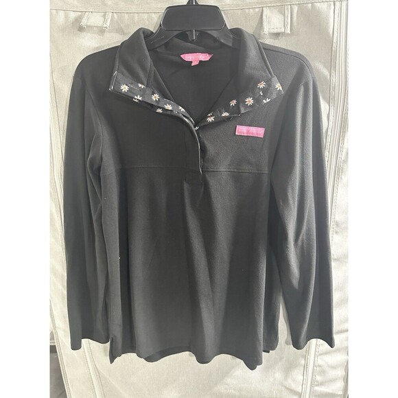 Simply Southern Daisy Patchwork 1/4 Button Long Sleeve Pullover Collar  Jacket S - Picture 3 of 7